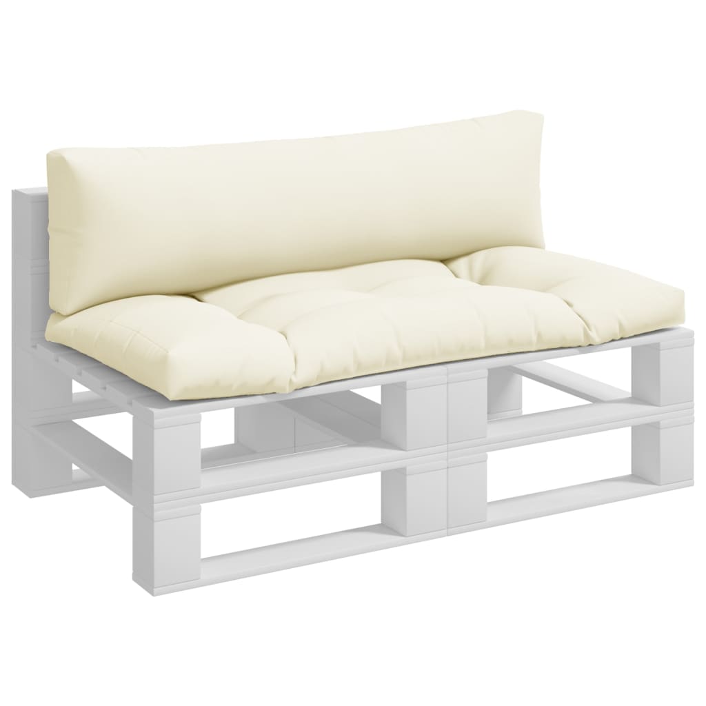 vidaXL Coussins de palette 2 pcs Crème Tissu