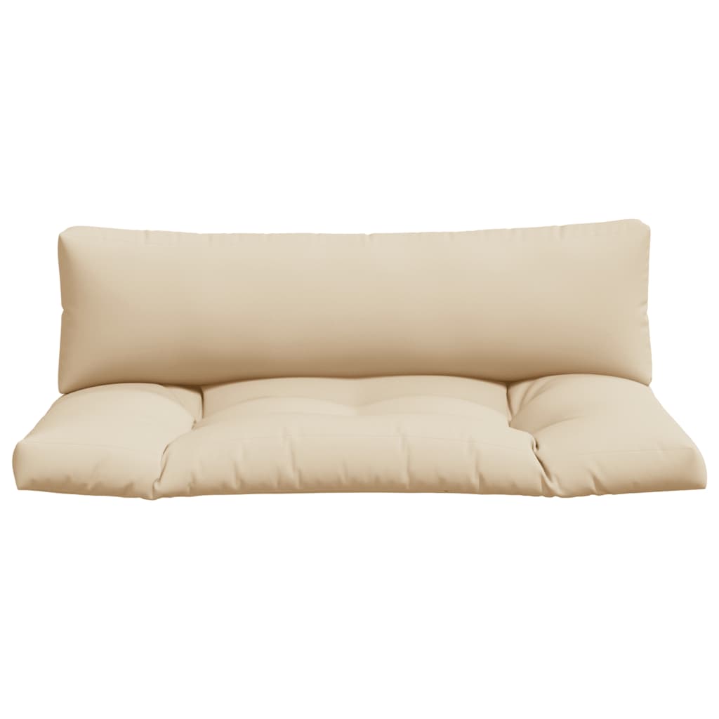 vidaXL Coussins de palette 2 pcs Beige Tissu
