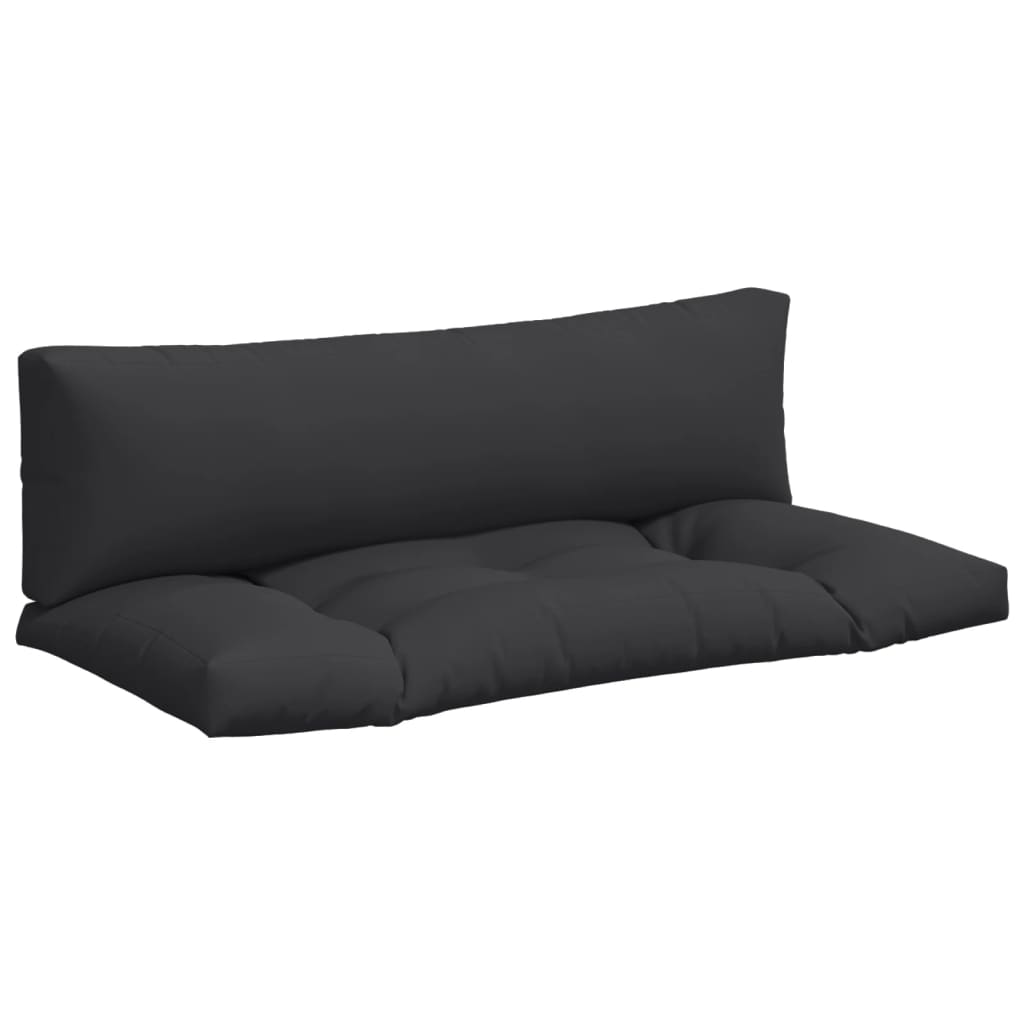 vidaXL Palettenkissen 2-tlg. Schwarz Stoff