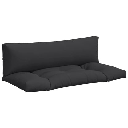 vidaXL Palettenkissen 2-tlg. Schwarz Stoff