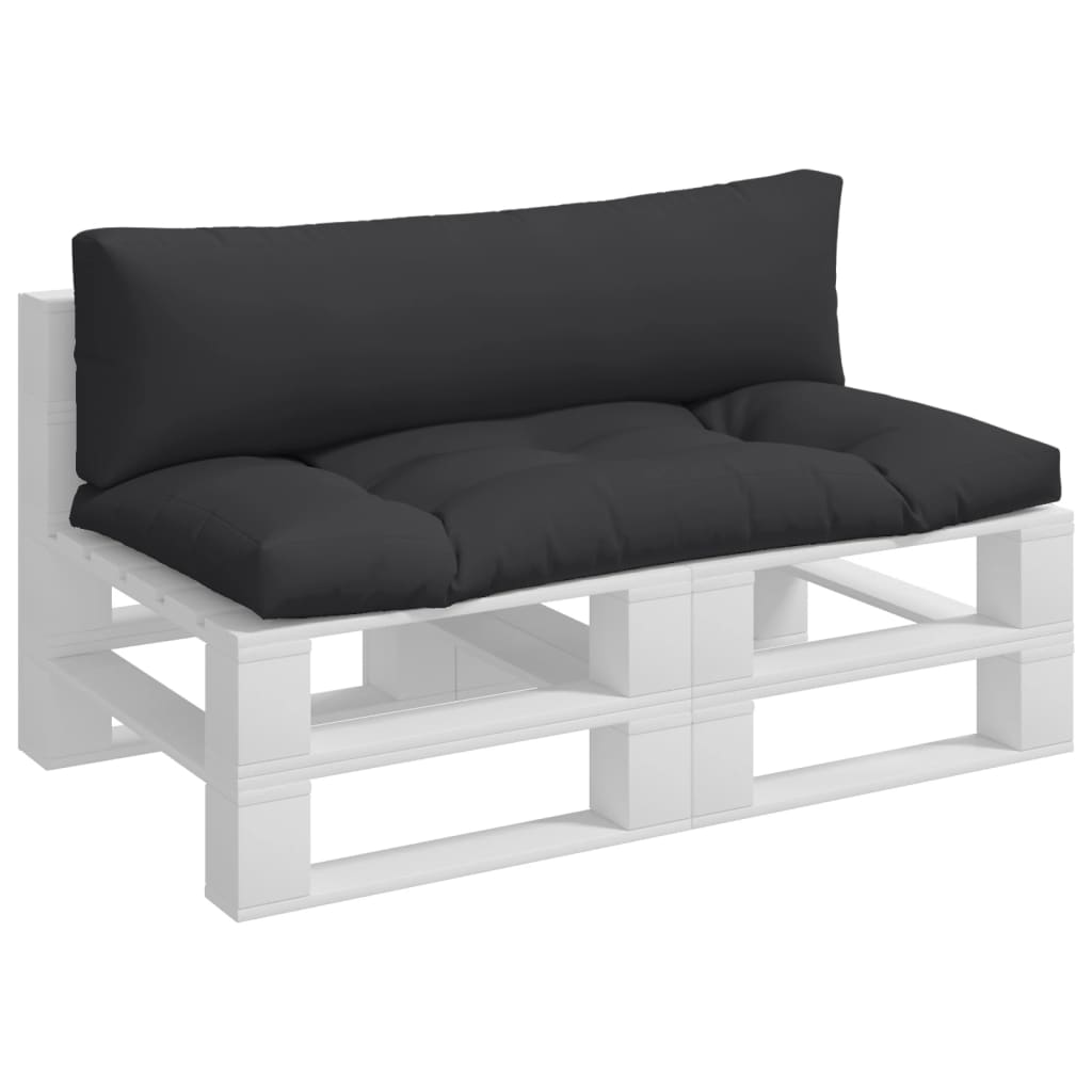 vidaXL Palettenkissen 2-tlg. Schwarz Stoff