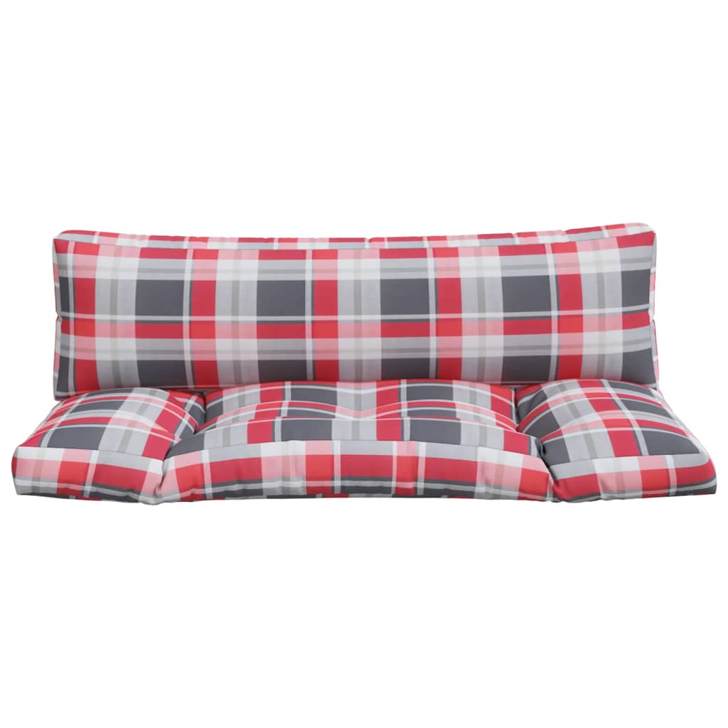 vidaXL Coussins pour palette 2 pcs Rouge à carreaux Tissu