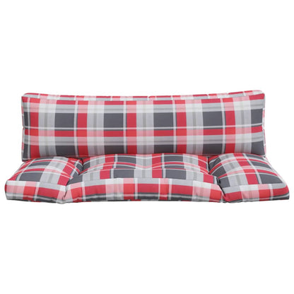 vidaXL Coussins pour palette 2 pcs Rouge à carreaux Tissu