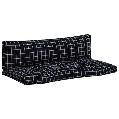 vidaXL Coussins de palette 2 pcs Noir à carreaux Tissu Oxford