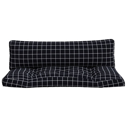 vidaXL Coussins de palette 2 pcs Noir à carreaux Tissu Oxford