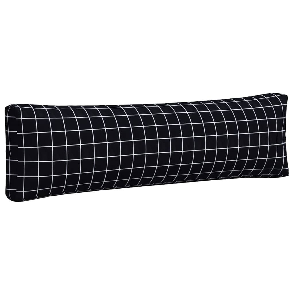 vidaXL Coussins de palette 2 pcs Noir à carreaux Tissu Oxford