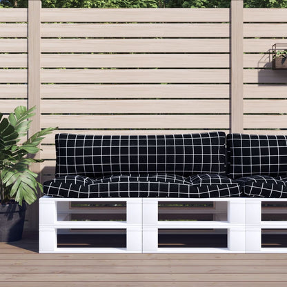 vidaXL Coussins de palette 2 pcs Noir à carreaux Tissu Oxford