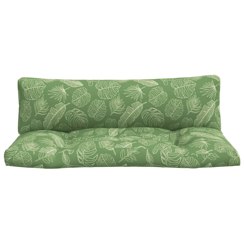 vidaXL Coussins de palette 2 pcs Motif feuille Tissu Oxford