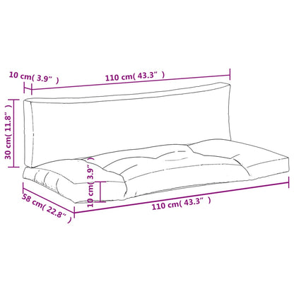 vidaXL Coussins de palette 2 pcs Turquoise Tissu Oxford
