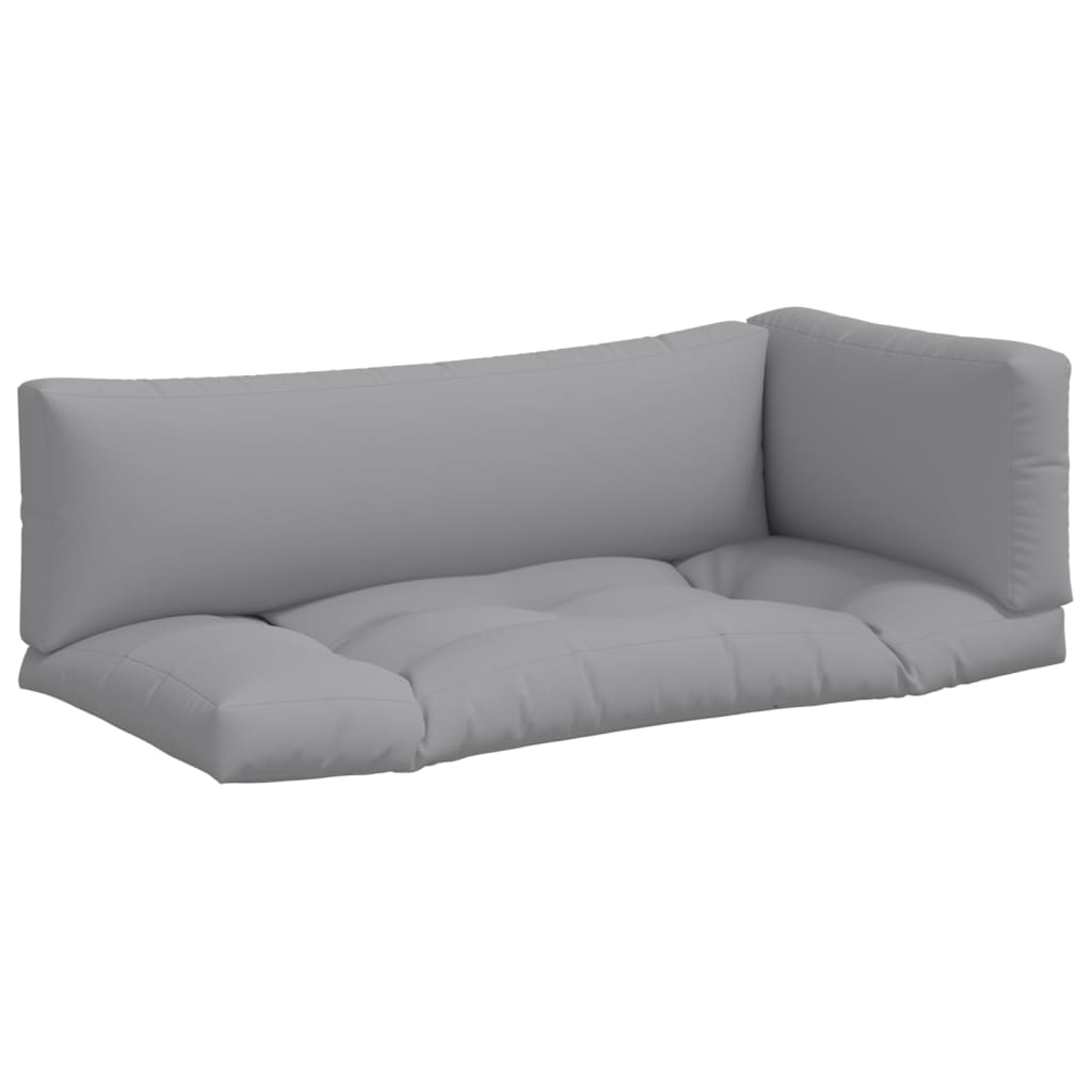vidaXL Coussins de palette 3 pcs Gris Tissu