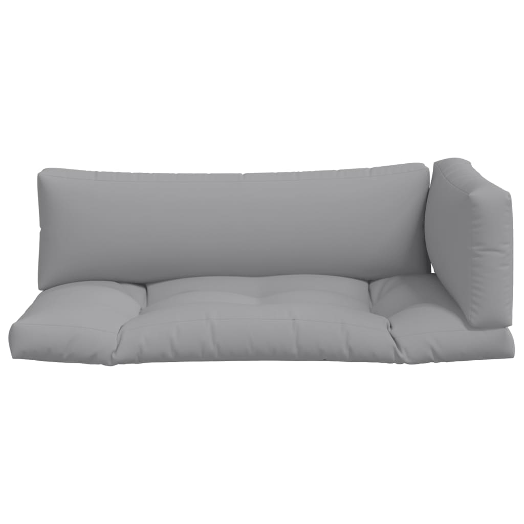 vidaXL Coussins de palette 3 pcs Gris Tissu