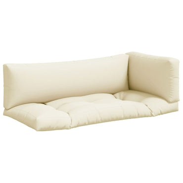 vidaXL Coussins de palette 3 pcs Crème Tissu