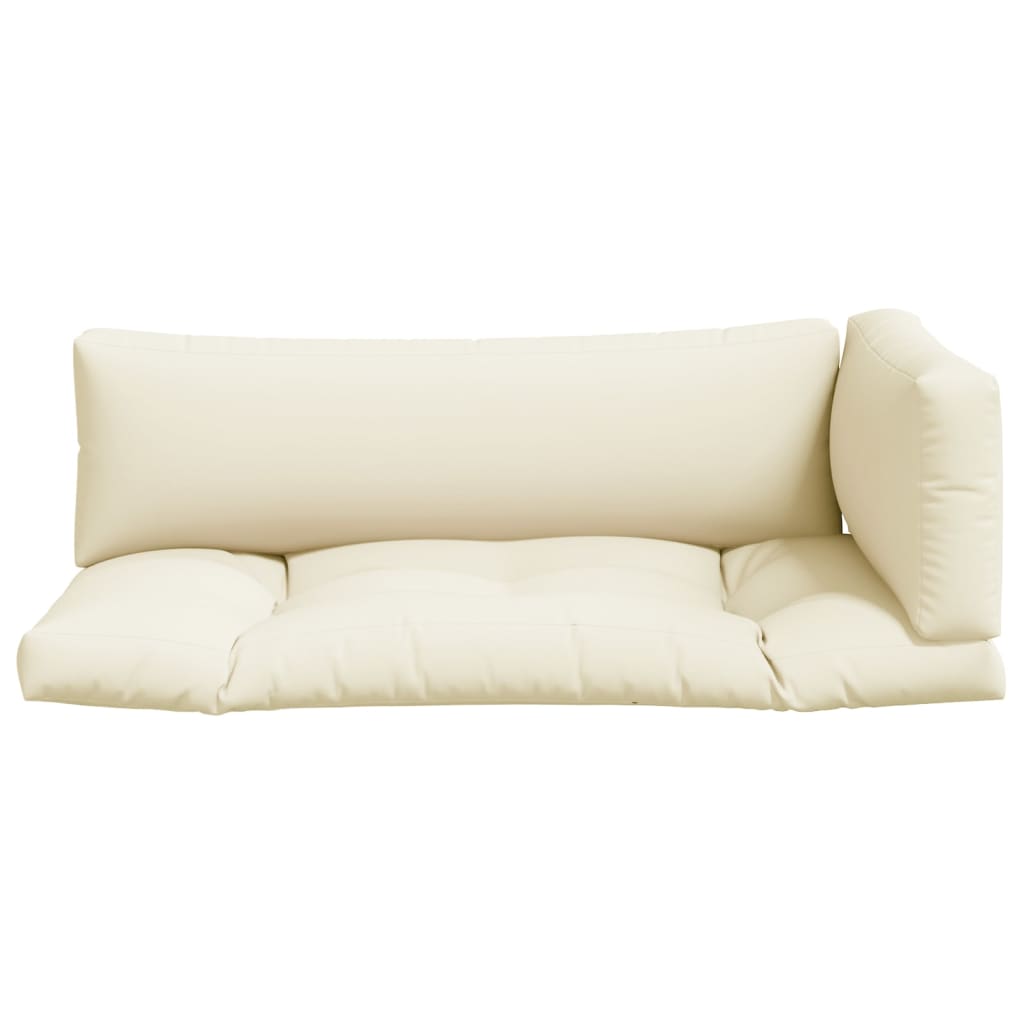 vidaXL Coussins de palette 3 pcs Crème Tissu
