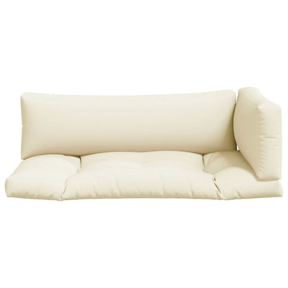 vidaXL Coussins de palette 3 pcs Crème Tissu