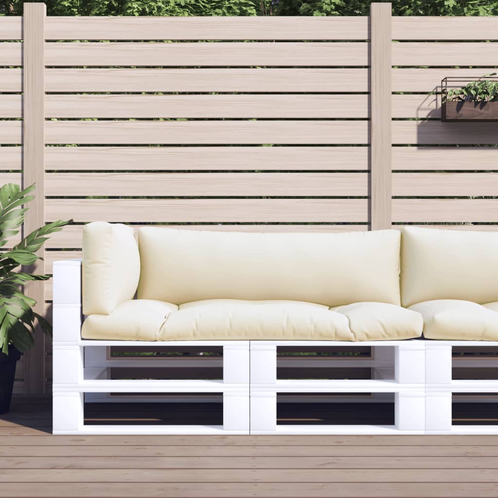 vidaXL Coussins de palette 3 pcs Crème Tissu