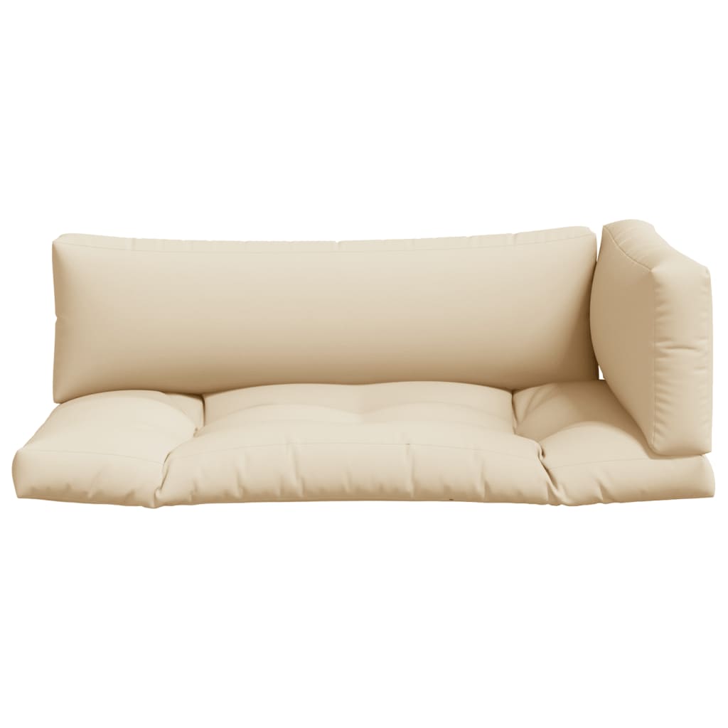vidaXL Coussins de palette 3 pcs Tissu beige