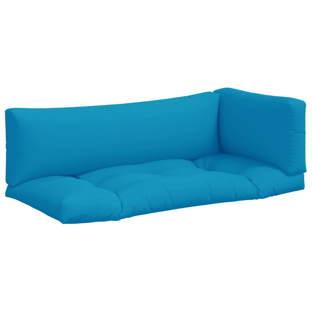 vidaXL Palettenkissen 3-tlg. Hellblau Stoff