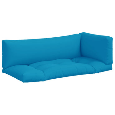 vidaXL Palettenkissen 3-tlg. Hellblau Stoff