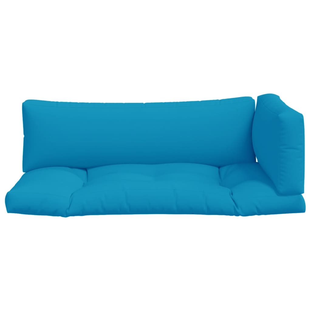 vidaXL Palettenkissen 3-tlg. Hellblau Stoff