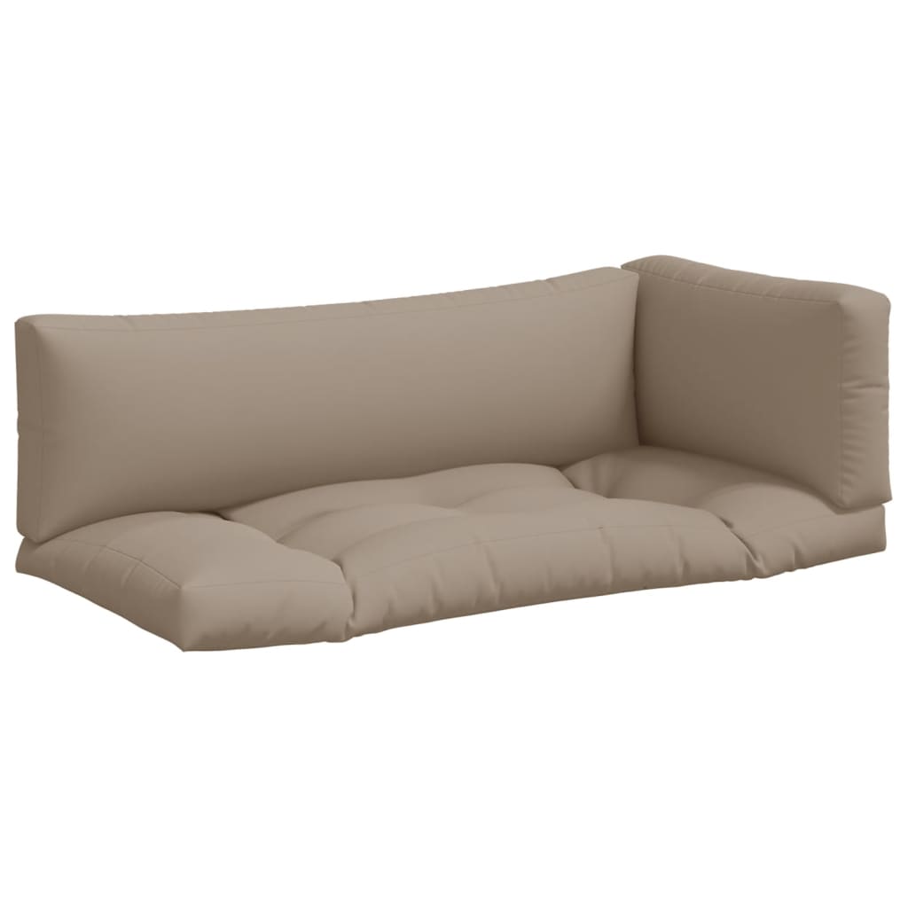 vidaXL Coussins de palette 3 pcs Taupe Tissu