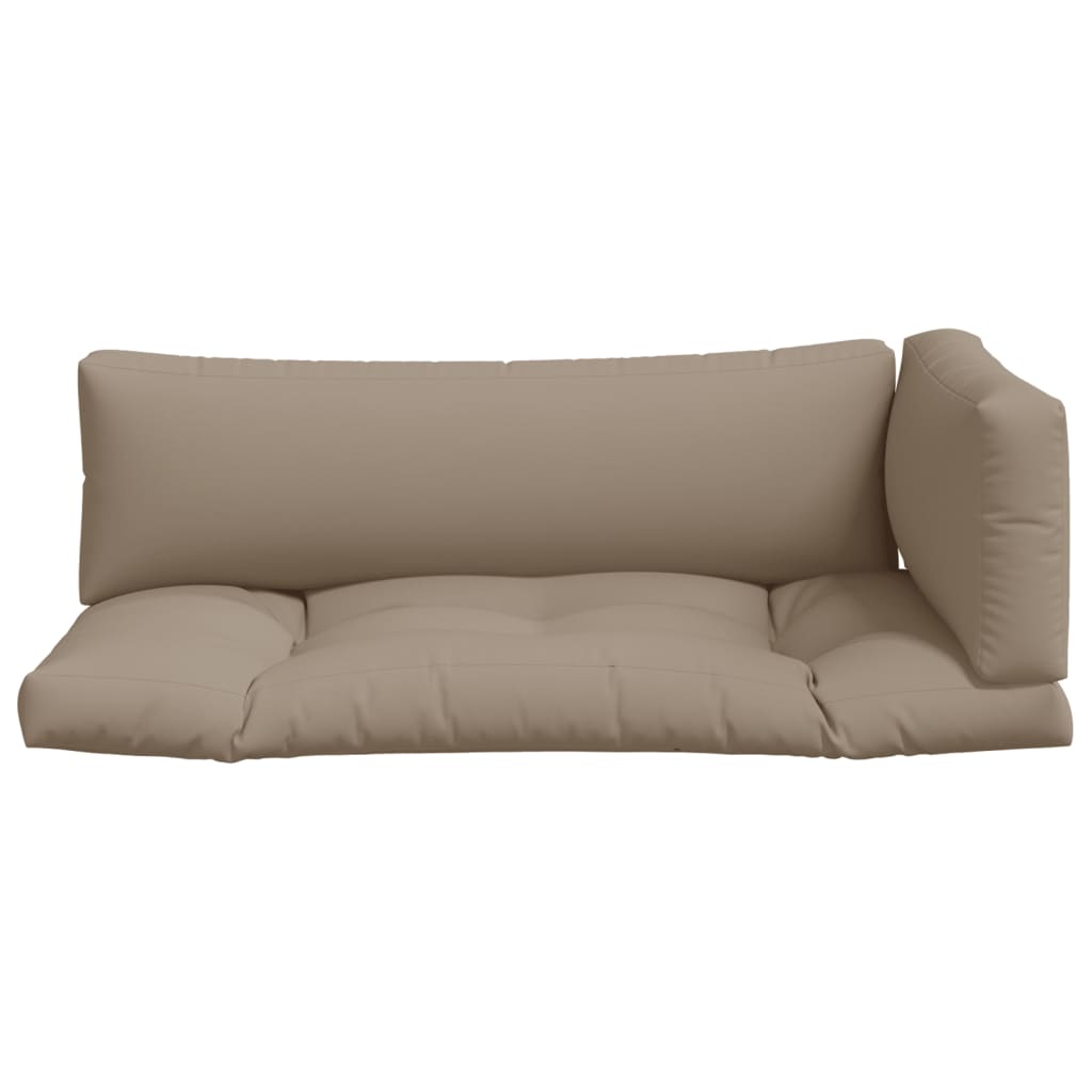 vidaXL Coussins de palette 3 pcs Taupe Tissu