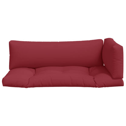vidaXL Coussins de palette 3 pcs Rouge bordeaux Tissu