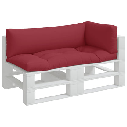 vidaXL Coussins de palette 3 pcs Rouge bordeaux Tissu