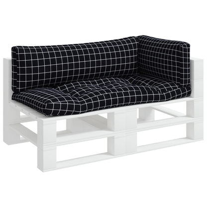 vidaXL Palettenkissen 3 Stk. Schwarz Karomuster Oxford-Gewebe