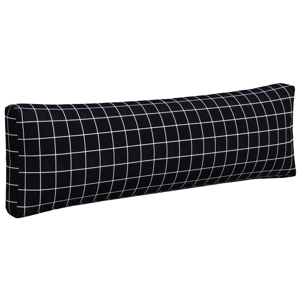 vidaXL Palettenkissen 3 Stk. Schwarz Karomuster Oxford-Gewebe