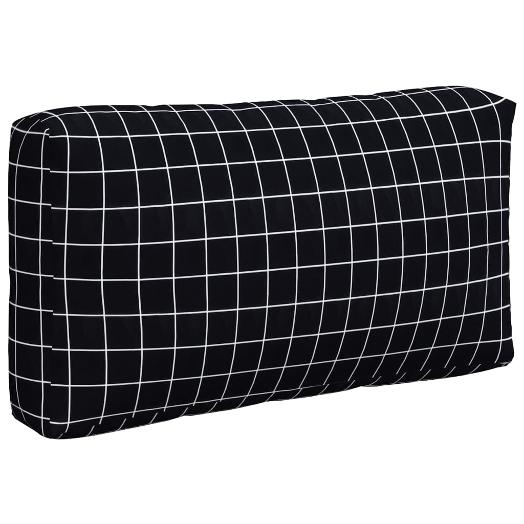 vidaXL Palettenkissen 3 Stk. Schwarz Karomuster Oxford-Gewebe