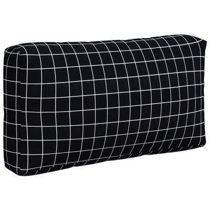 vidaXL Palettenkissen 3 Stk. Schwarz Karomuster Oxford-Gewebe
