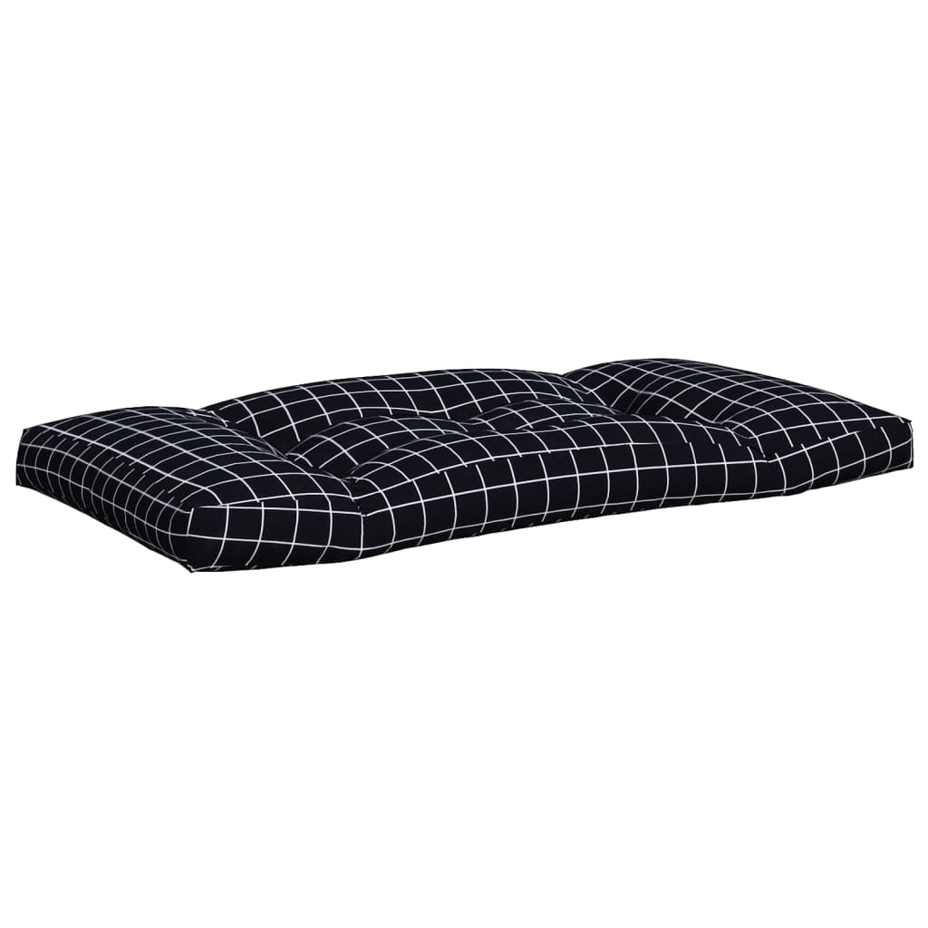 vidaXL Palettenkissen 3 Stk. Schwarz Karomuster Oxford-Gewebe