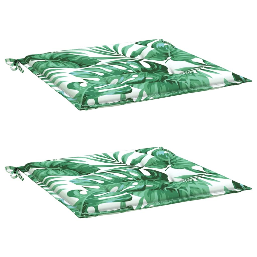 Stuhlkissen 2 Stk. Blattmuster 40x40x4 cm Stoff