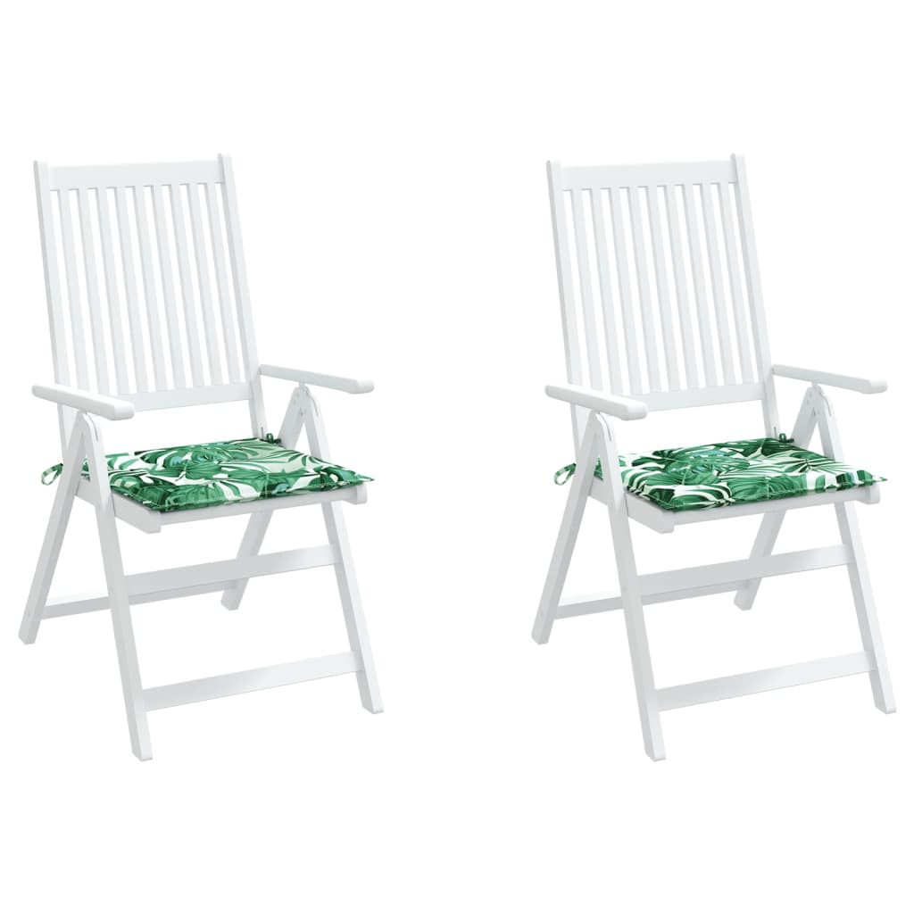vidaXL Stuhlkissen 2 Stk. Blattmuster 40x40x4 cm Stoff