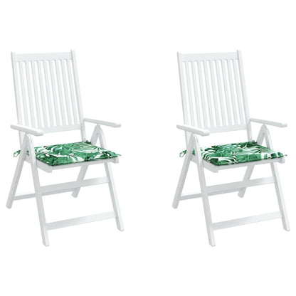 vidaXL Stuhlkissen 2 Stk. Blattmuster 40x40x4 cm Stoff