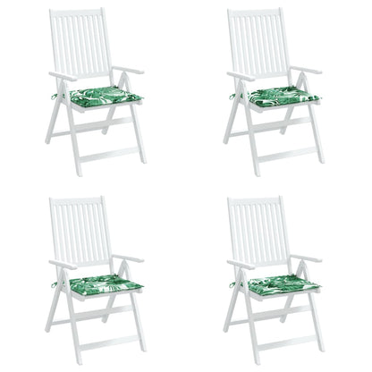 vidaXL Coussins de chaise 4 pcs Motif feuilles 40x40x4 cm Tissu
