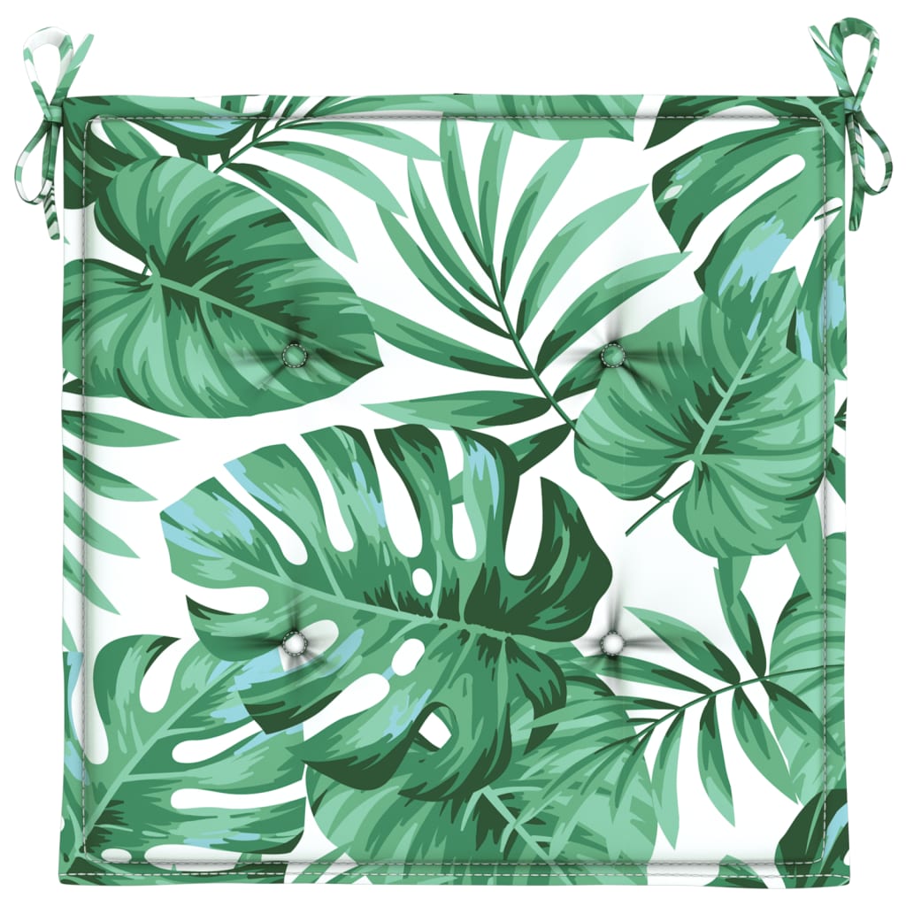 vidaXL Coussins de chaise 4 pcs Motif feuilles 40x40x4 cm Tissu