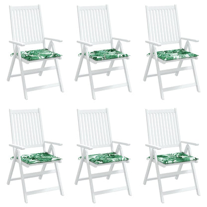 vidaXL Coussins de chaise 6 pcs Motif de feuilles 40x40x4 cm Tissu