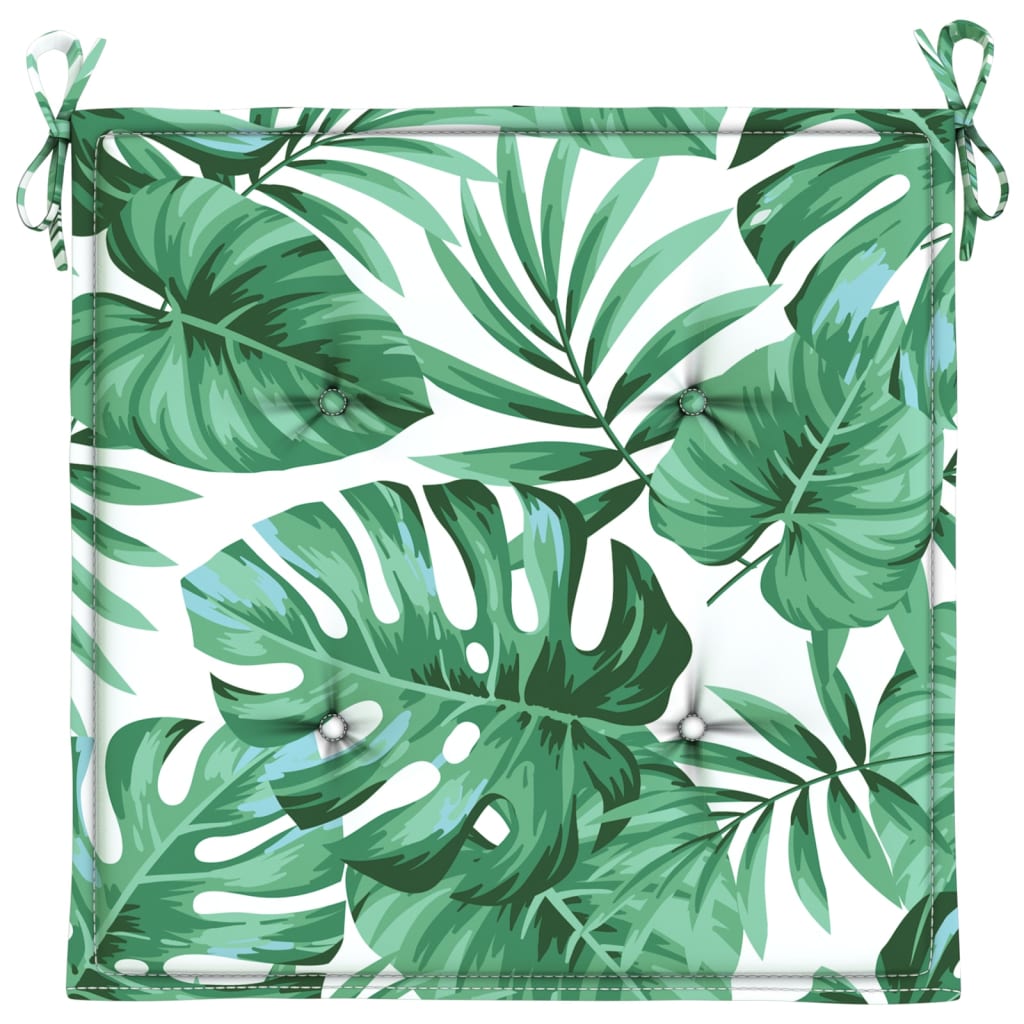 vidaXL Coussins de chaise 6 pcs Motif de feuilles 40x40x4 cm Tissu