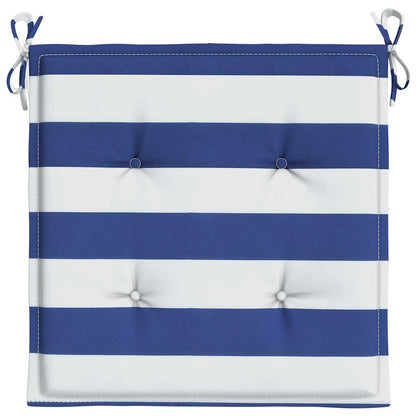 vidaXL Gartenstuhl-Kissen 2 Stk. Blau & Weiß Gestreift 40x40x4cm Stoff