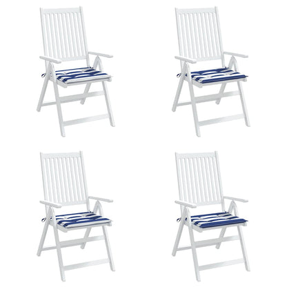 vidaXL Coussins de chaise de jardin 4 pcs Rayé bleu et blanc 40x40x4 cm Tissu