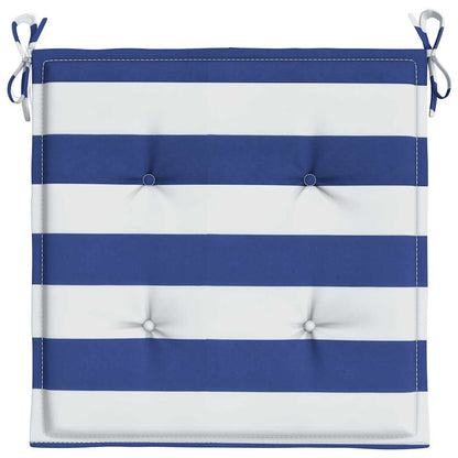 vidaXL Coussins de chaise de jardin 4 pcs Rayé bleu et blanc 40x40x4 cm Tissu