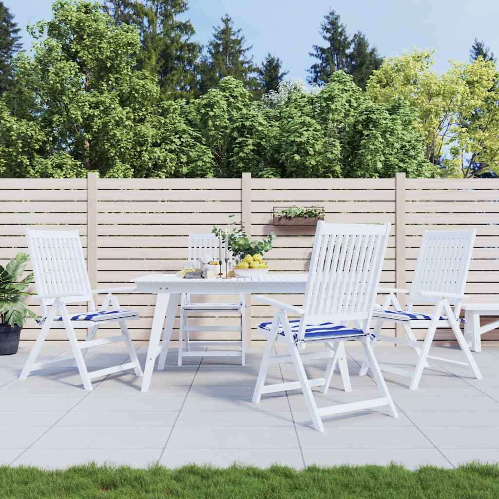 vidaXL Coussins de chaise de jardin 4 pcs Rayé bleu et blanc 40x40x4 cm Tissu