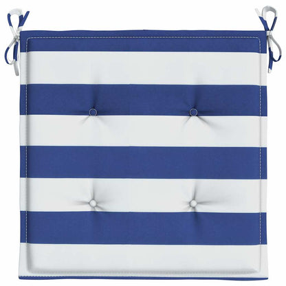 vidaXL Gartenstuhl-Kissen 6 Stk. Blau & Weiß Gestreift 40x40x4cm Stoff