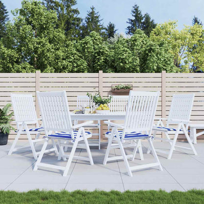 vidaXL Gartenstuhl-Kissen 6 Stk. Blau & Weiß Gestreift 40x40x4cm Stoff