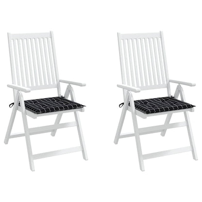 vidaXL Gartenstuhl-Kissen 2 Stk. Schwarz Karomuster 40x40x3 cm Stoff