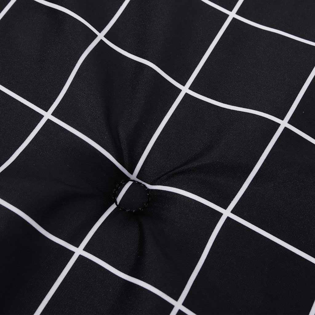 vidaXL Gartenstuhl-Kissen 2 Stk. Schwarz Karomuster 40x40x3 cm Stoff