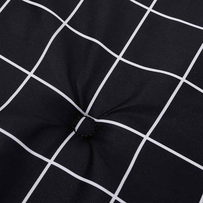 vidaXL Gartenstuhl-Kissen 2 Stk. Schwarz Karomuster 40x40x3 cm Stoff