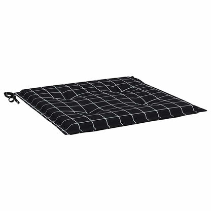 vidaXL Coussins de chaise de jardin 4 pcs Noir à carreaux 40x40x3 cm Tissu