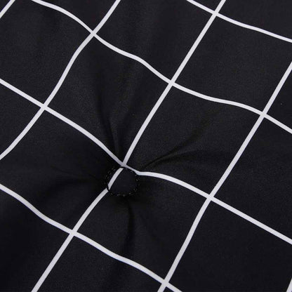 vidaXL Coussins de chaise de jardin 4 pcs Noir à carreaux 40x40x3 cm Tissu